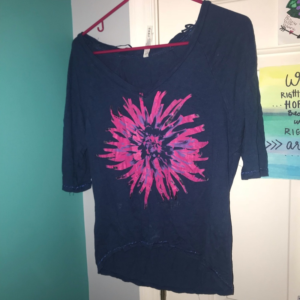Blue floral T-shirt